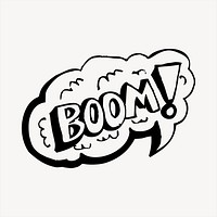Boom! clipart, comic speech bubble illustration vector. Free public domain CC0 image.