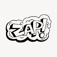 Zap! clipart, comic speech bubble illustration vector. Free public domain CC0 image.