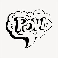 Pow clipart, comic speech bubble illustration vector. Free public domain CC0 image.