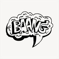 Baang clipart, comic speech bubble illustration vector. Free public domain CC0 image.