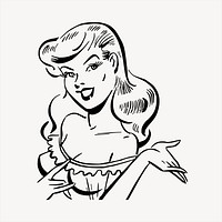 Happy woman clipart, cartoon character illustration vector. Free public domain CC0 image.