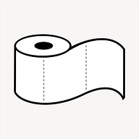 Toilet paper clipart, object illustration vector. Free public domain CC0 image