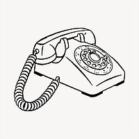 Landline clipart, communication illustration vector. Free public domain CC0 image.