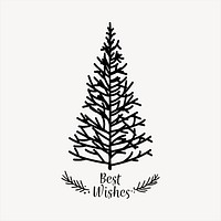 Pine tree clipart, Christmas illustration vector. Free public domain CC0 image.