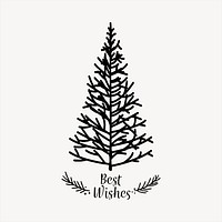 Pine tree clipart, Christmas illustration psd. Free public domain CC0 image.