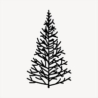 Pine tree clipart, Christmas illustration vector. Free public domain CC0 image.