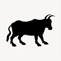 Silhouette ox clipart animal illustration vector. Free public domain CC0 image.