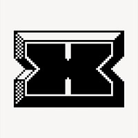 X letter clipart, 8-bit font illustration vector. Free public domain CC0 image.