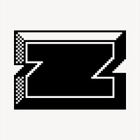 Z letter clipart, 8-bit font illustration vector. Free public domain CC0 image.