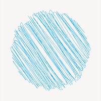 Blue scribble badge clipart, abstract frame illustration vector. Free public domain CC0 image.