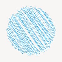 Blue scribble badge illustration. Free public domain CC0 image.