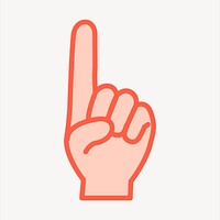Number 1 clipart, hand gesture illustration psd. Free public domain CC0 image.