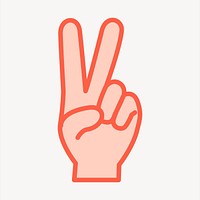 Number 2 clipart, hand gesture illustration vector. Free public domain CC0 image.