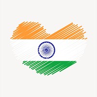 Indian flag clipart, country illustration vector. Free public domain CC0 image.