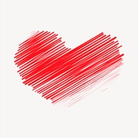 Scribbled heart clipart, Valentine's illustration vector. Free public domain CC0 image.