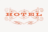 Hotel clipart, text illustration vector. Free public domain CC0 image.