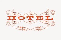 Hotel text illustration. Free public domain CC0 image.
