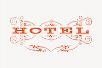 Hotel clipart, text illustration psd. Free public domain CC0 image.