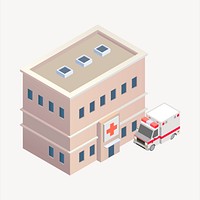 Hospital clipart, building illustration psd. Free public domain CC0 image. clipart, building illustration vector. Free public domain CC0 image.