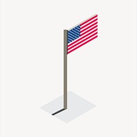 American flag clipart, country illustration vector. Free public domain CC0 image.