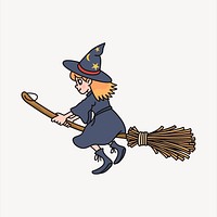 Witch clipart, cartoon character illustration vector. Free public domain CC0 image.