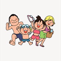 Happy family clipart, cartoon character illustration vector. Free public domain CC0 image.