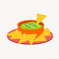 Guacamole clipart, food illustration vector. Free public domain CC0 image.