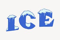 Ice clipart, text illustration vector. Free public domain CC0 image.