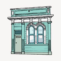 Storefront clipart, western exterior building illustration psd. Free public domain CC0 image.
