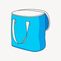 Blue bag clipart, object illustration vector. Free public domain CC0 image.