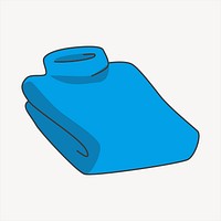 Blue turtleneck clipart, winter apparel illustration vector. Free public domain CC0 image.