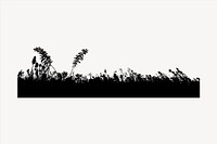Silhouette grassland border clipart, nature illustration vector. Free public domain CC0 image.