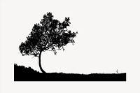 Silhouette tree border clipart, nature illustration psd. Free public domain CC0 image.