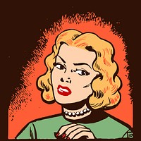 Angry woman, cartoon character illustration. Free public domain CC0 image.