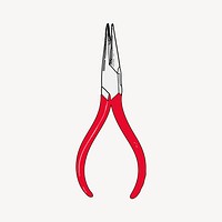 Needle nose pliers clipart, handyman tool illustration vector. Free public domain CC0 image.