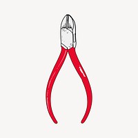 Cutting pliers clipart, handyman tool illustration vector. Free public domain CC0 image.