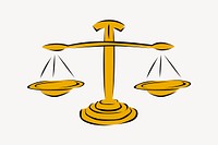 Justice scales clipart, object illustration vector. Free public domain CC0 image.