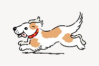 Running dog illustration. Free public domain CC0 image.
