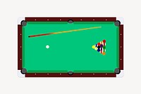 Pool table clipart, entertainment illustration psd. Free public domain CC0 image.