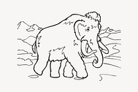 Mammoth clipart, animal illustration vector. Free public domain CC0 image.