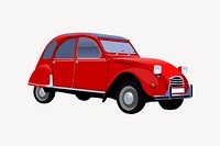 Classic red car illustration. Free public domain CC0 image.
