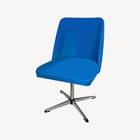 Blue chair clipart, furniture illustration vector. Free public domain CC0 image.