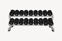 Dumbbell rack clipart, object illustration vector. Free public domain CC0 image.