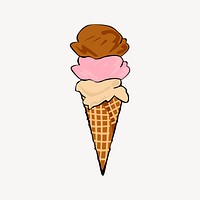 Ice cream clipart, food illustration vector. Free public domain CC0 image.