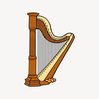Harp clipart illustration vector. Free public domain CC0 image.