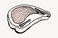 Meat clipart, food illustration vector. Free public domain CC0 image.