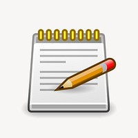 Notepad icon, application illustration vector. Free public domain CC0 image.