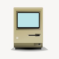 Vintage computer clipart, technology illustration vector. Free public domain CC0 image.