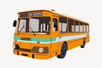 Yellow bus clipart, public transport illustration vector. Free public domain CC0 image.