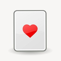 Heart card game clipart illustration psd. Free public domain CC0 image.